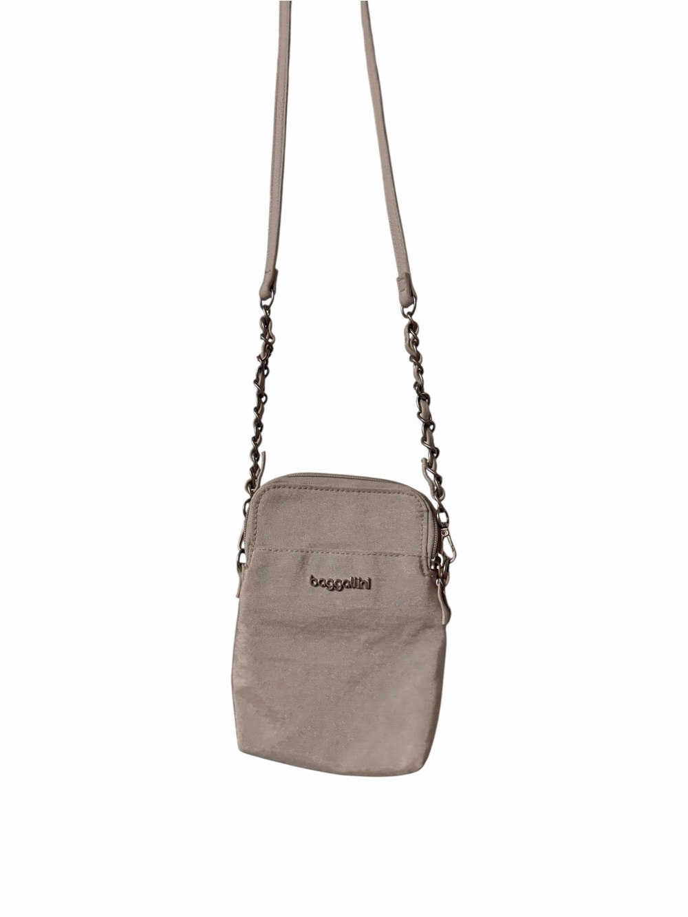 Baggallini Taupe Chain-Accent Crossbody Bag